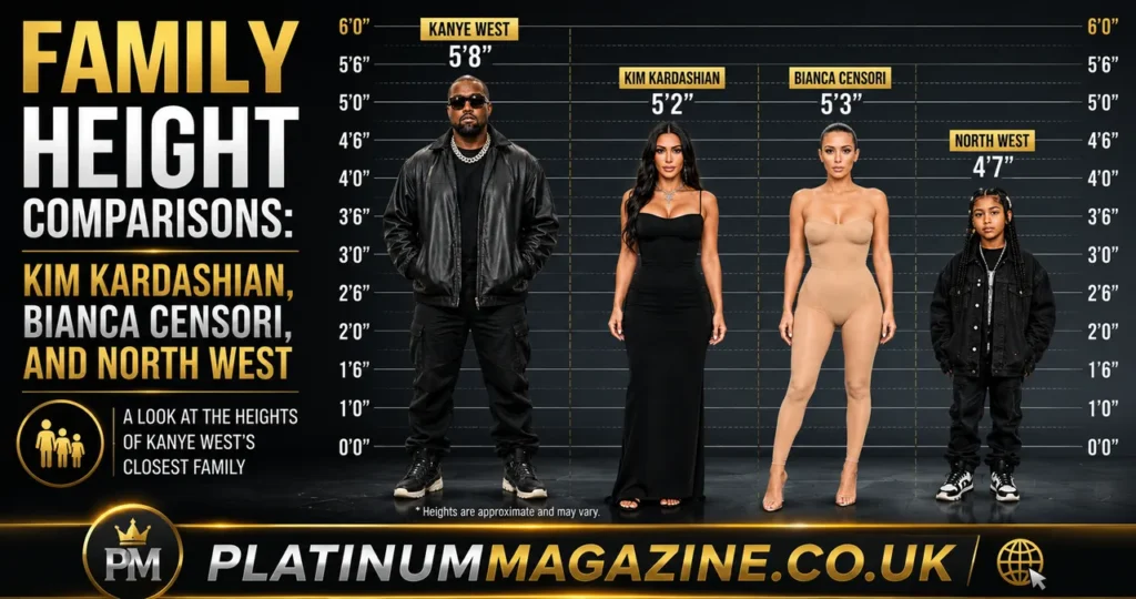 Kanye West Height: How Tall Is the Rapper and Fashion Icon Really? 3 Family Height Comparisons Kim Kardashian, Bianca Censori, and North West